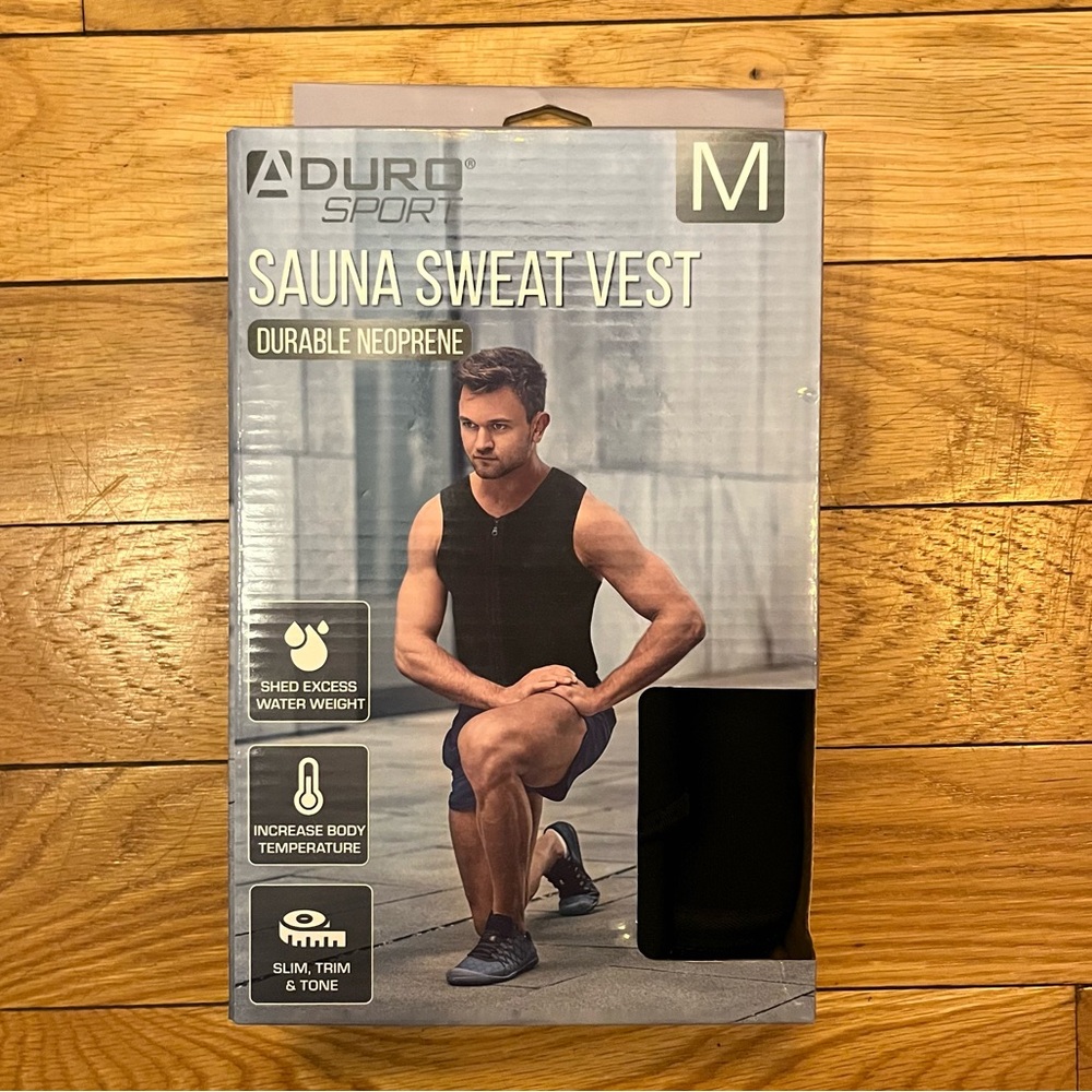 Aduro Sport Black Durable Neoprene Sauna Sweat Vest NWT B1